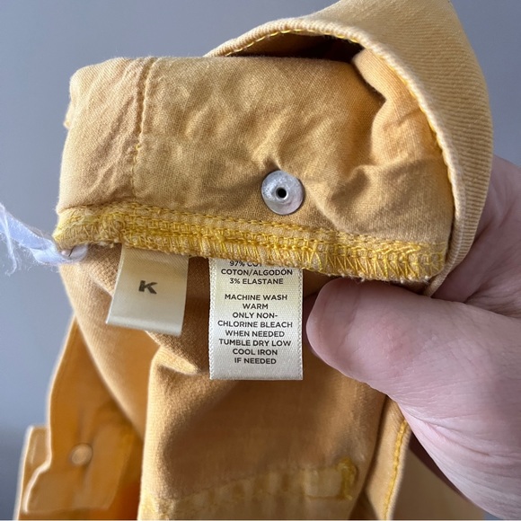 Ann Taylor LOFT Plus yellow skinny jeans raw hem size 18 - Picture 6 of 9